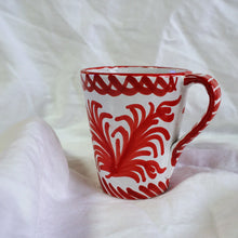 Load the picture into the gallery viewer, Hand-painted ceramic mug - red
