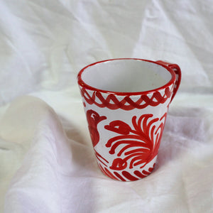 Hand-painted ceramic mug - red