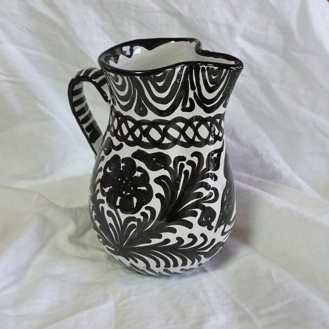 Hand painted ceramic jug - black